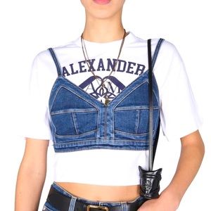 Alexander McQueen
Alexander McQueen Sleeveless Cropped Denim Top
$1250